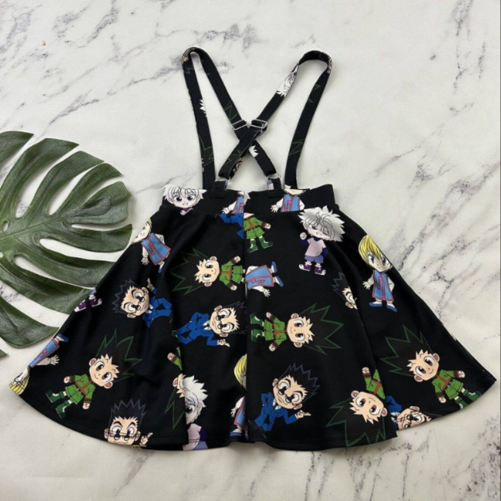 Hot Topic Womens Hunter Hunter Anime Mini Suspender Skirt Size S Black Cartoon - Picture 4 of 5